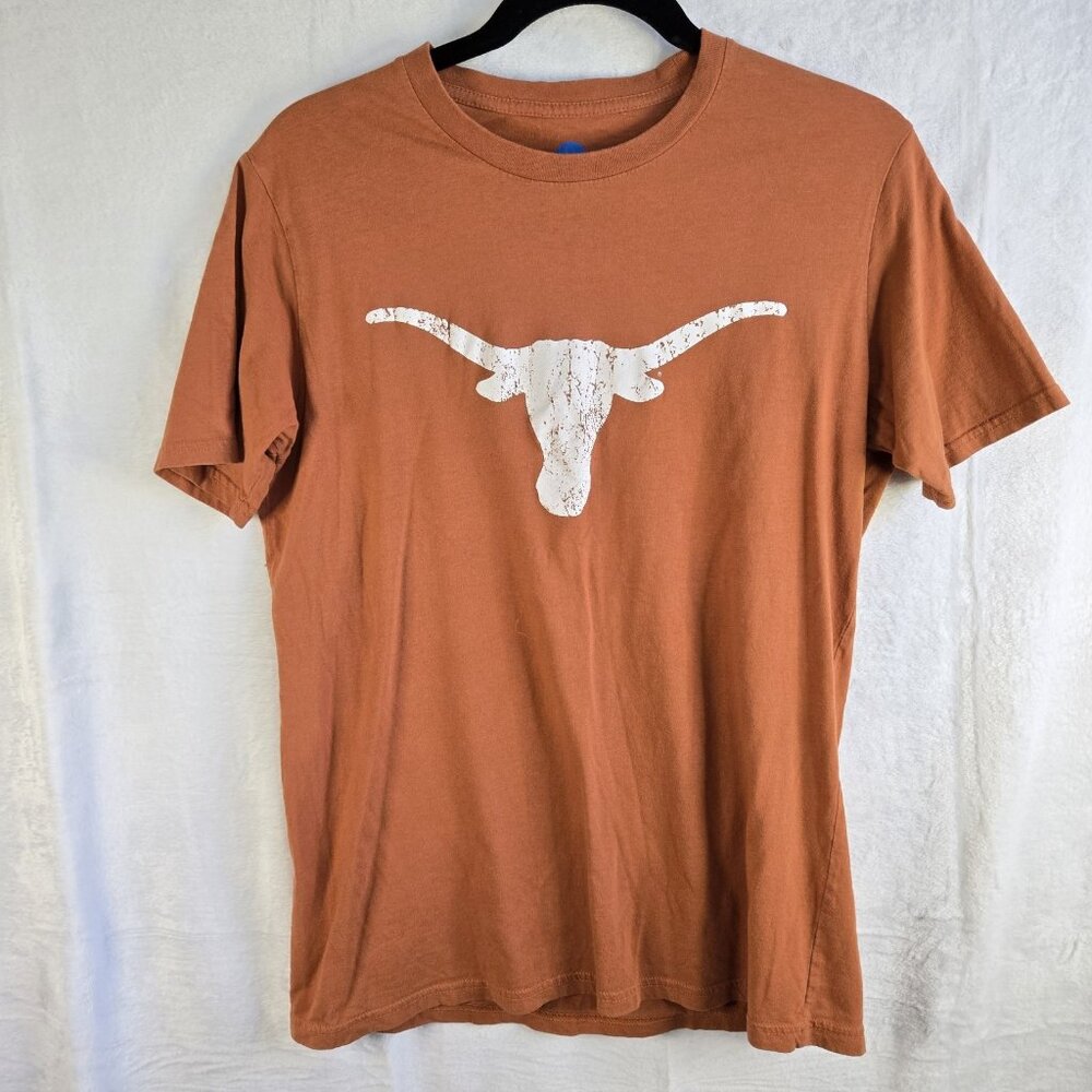 Longhorn Apparel Washed Orange Polyester University Of Texas T Shirt - Medium